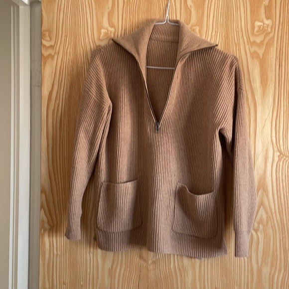 Madewell Sweaters - Madewell long sleeve camel color sweater with zipper